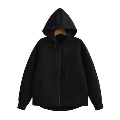 KEYANKETIAN Winter New Women's Zipper Hoodie High Street Unisex style Double Pockets Oversize Loose Sweatshirts Outerwear Top